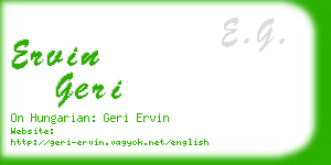 ervin geri business card